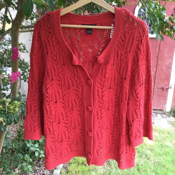 Orange Red Soft Cardigan main image 1
